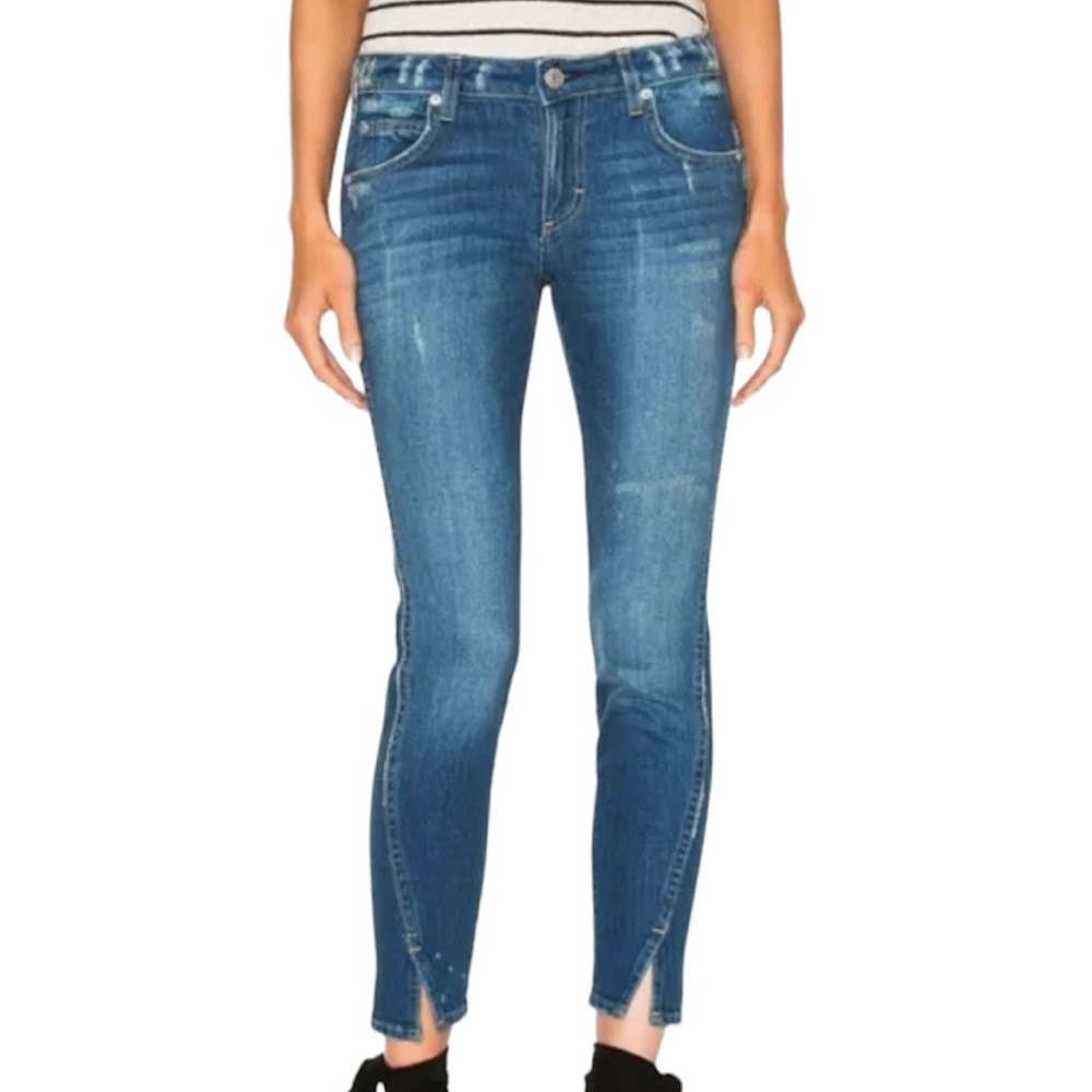 AMO Twist Skinny Denim Jeans in Montauk